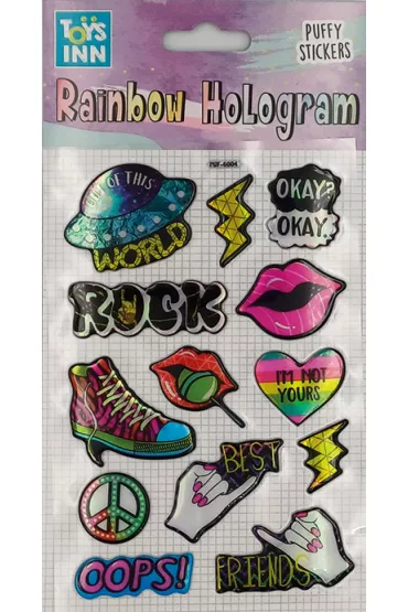 Stnux Naklejki rainbow hologram - Rock