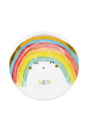 Godan Talerzyki papierowe Rainbow Party 23cm 8 szt.