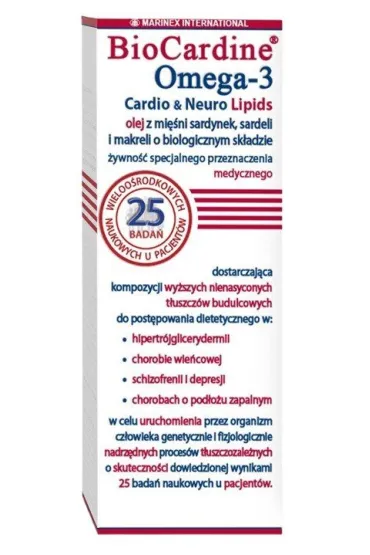 Marinex BioCardine Omega-3 Cardio & Neuro Lipids suplement diety 200 ml