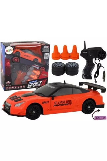 Autko sportowe R/C 1:24 wymienne ko�a pomara�czowe LeanToys