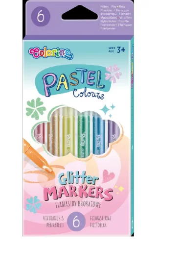 Patio Flamastry brokatowe Pastel 6 szt.