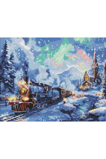 Ideyka Diamentowa mozaika - �wi�teczny poci�g 40x50cm