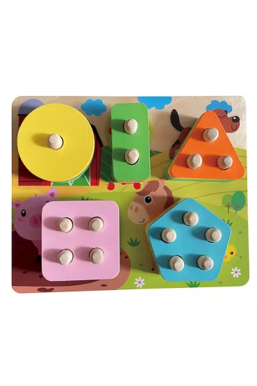 Puzzle Uk�adanka drewniana kszta�ty SPW84984 AN01 Smily Play