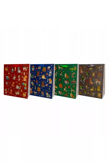 incood. Torebka prezentowa �wi�teczne Psy mix 31x42 cm
