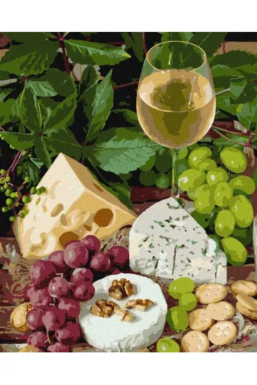Ideyka Malowanie po numerach - Bia�e wino z serem 40x50cm