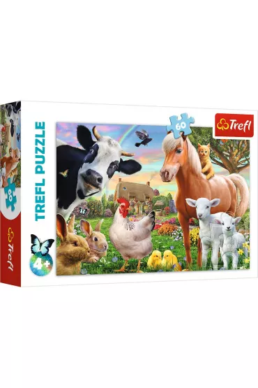 Puzzle 60 el. Weso�a farma Trefl