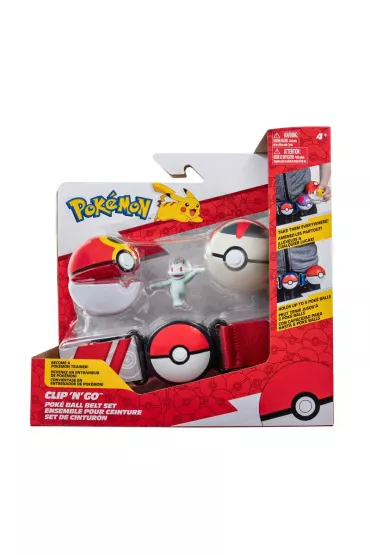 Pokmon: Pas Clip 'N' Go Pokball Premium + Machop Jazwares