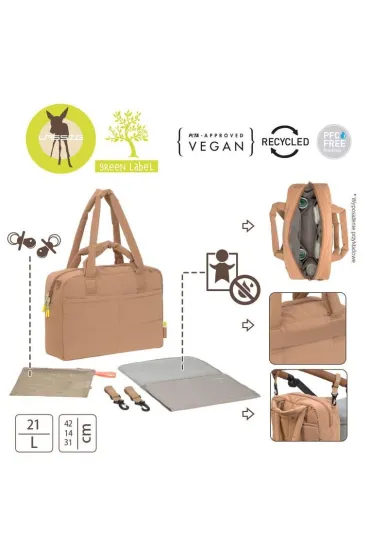 Lassig Green Label Torba dla mam z akcesoriami Everyday almond