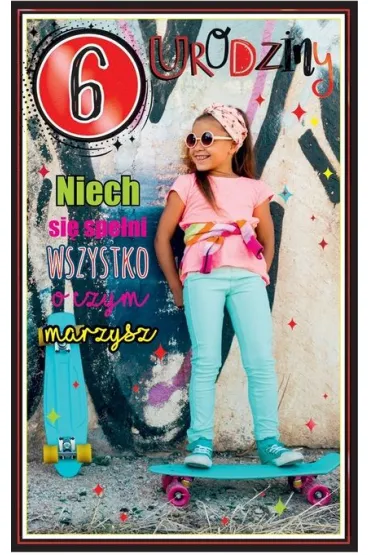 AbCard Kartka okoliczno�ciowa Urodziny 6 dziewczynka