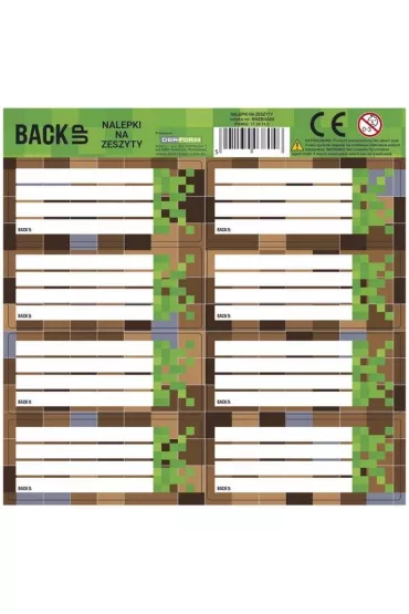 Derform Nalepki na zeszyty BackUp 4 25 szt.
