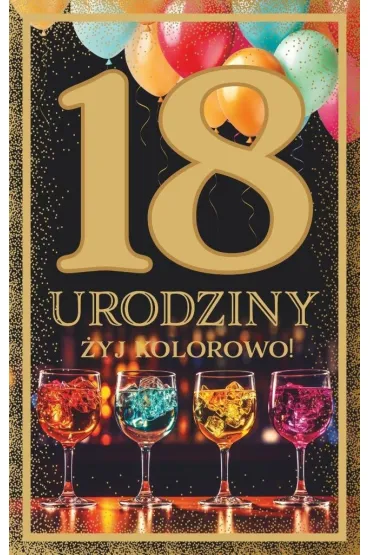 Art Nuvo Karnet 18 Urodziny damskie z�ocone (13x20,5cm) UCK-05