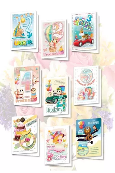 Top Graphic Karnet B6 z naklejkami holog. Urodziny MIX 10 szt.