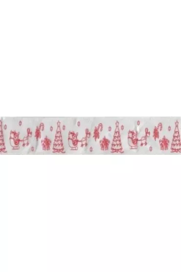 Brewis Wst��ka satynowa Bo�e Narodzenie WSX12-12 bia�a 12mm x 22m