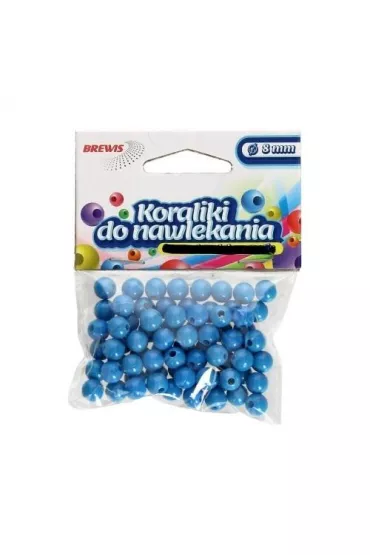Brewis Koraliki do nawlekania + sznurek niebieskie 8mm, 16g