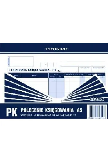 Druki samokopiuj�ce Typograf polecenie ksi�gowania A5 (02009)