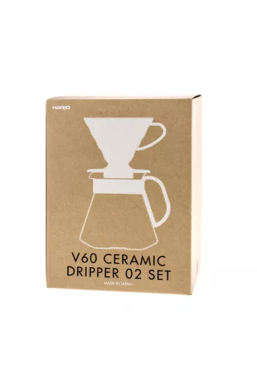 Hario Zestaw V60 Dripper & Pot White drip + serwer + filtry 600 ml