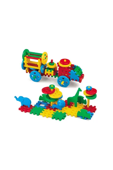 Klocki konstrukcyjne dla najm�odszych Klocki konstrukcyjne Waffle 100 element�w mix MARIOINEX 900208