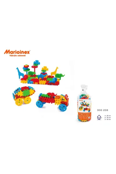 Klocki konstrukcyjne dla najm�odszych Klocki konstrukcyjne Waffle 100 element�w mix MARIOINEX 900208