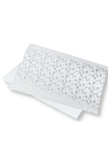 Penword Papier ozdobny - srebrne li�cie 40x60cm 5ar