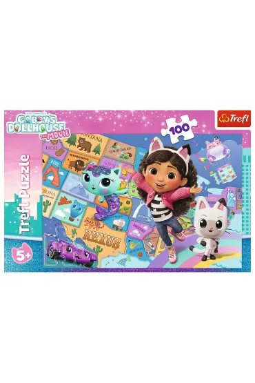 Puzzle 100 el. Przyja�� w kocim domku Trefl