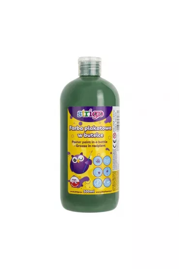 Strigo Farba plakatowa w butelce ciemnozielona 500 ml