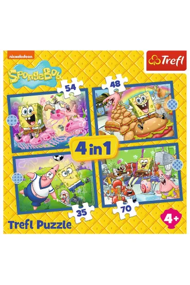 Puzzle 4w1 - Podwodne �ycie SpongeBoba (35+48+54+70 el.) Trefl