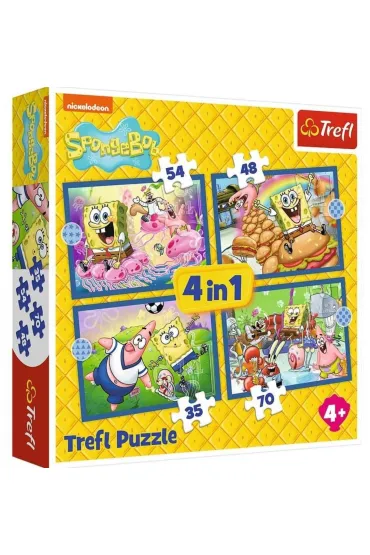 Puzzle 4w1 - Podwodne �ycie SpongeBoba (35+48+54+70 el.) Trefl