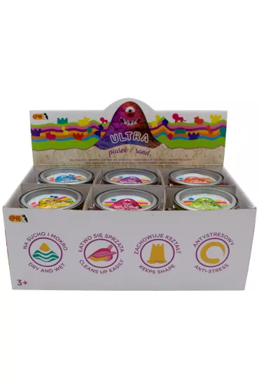 Ultra Piasek ��ty - puszka 200g + 5 foremek Zamek Epee