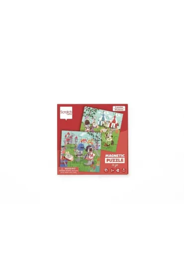 Puzzle magnetyczne 20x2 + ksi��ka Rycerze Scratch