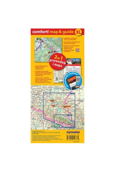 Bieszczady. Laminowana mapa i przewodnik 2w1