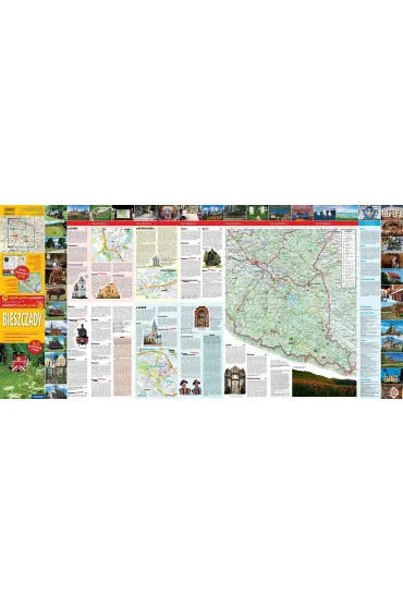 Bieszczady. Laminowana mapa i przewodnik 2w1