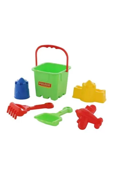 Polesie 35547 Zestaw Nr 300:wiaderko-twierdza du�e szufelka, grabki Nr 8 +foremki