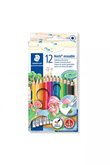 Staedtler Kredki o��wkowe Noris Club, sze�ciok�tne, usuwalne z gumk� 12 szt.