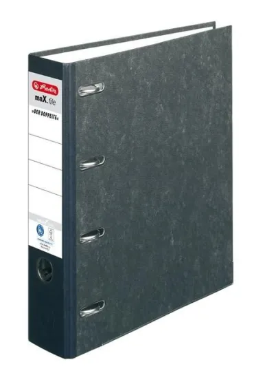 Segregator A4 8cm Podw�jny czarny HERLITZ