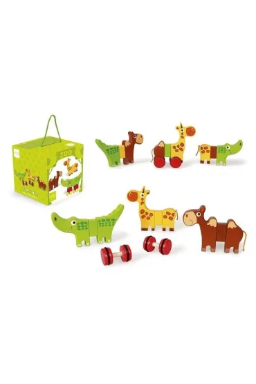 Magnetyczne drewniane zwierz�tka Safari Scratch