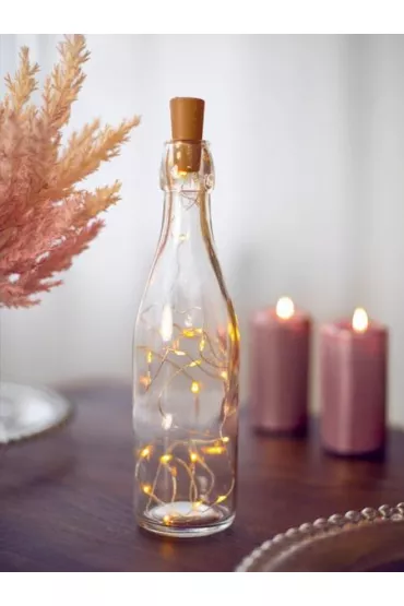 PartyDeco Lampki led z korkiem do butelki ciep�y bia�y 197 cm