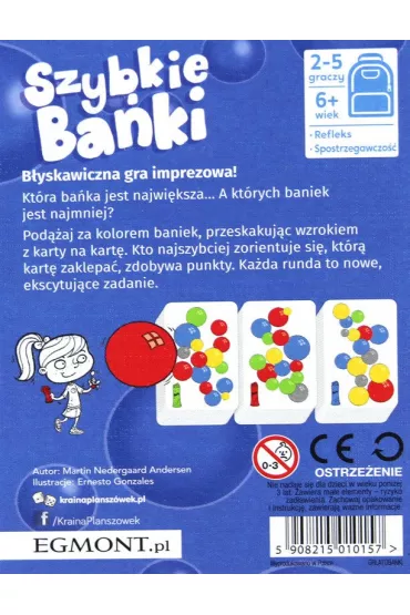 Szybkie Ba�ki. Gra karciana. Gry do plecaka Egmont