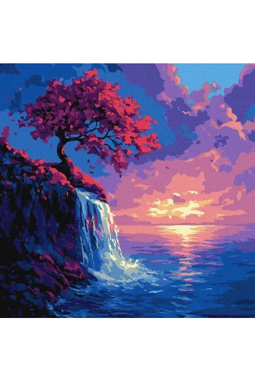 Ideyka Malowanie po numerach - Sakura w strumieniu 40x40cm