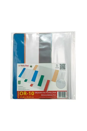 Panta Plast Ok�adki regulowane na podr�czniki OR-10  27,8x49cm 5 sztuk