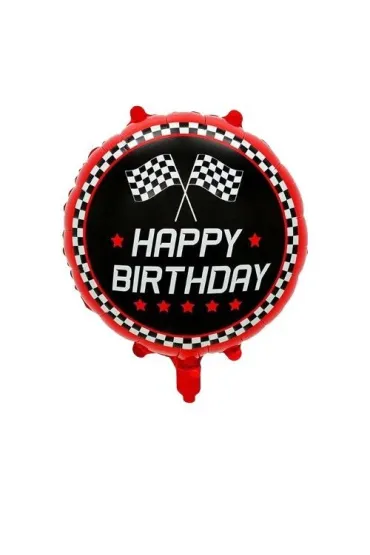 Balon foliowy okr�g�y Racing Happy Birthday 18cali