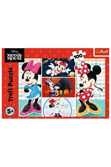 Puzzle 100 el. Zabawna Minnie Trefl