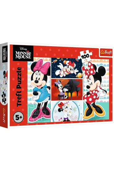 Puzzle 100 el. Zabawna Minnie Trefl