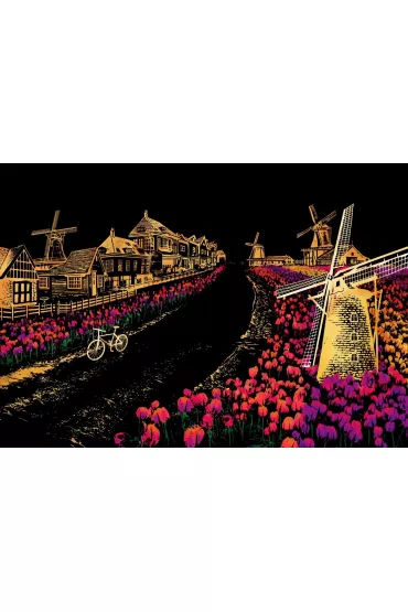 Twoje Hobby Dutch Windmill. Magiczna zdrapka - wydrapywanka 40.0 x 28.5 cm