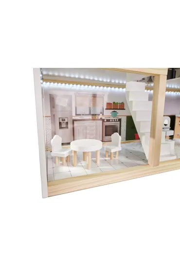Domek dla lalek drewniany LULILO FLORO boho LED 78cm