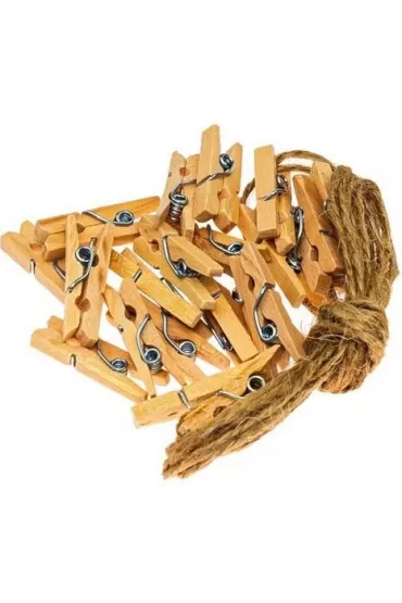 Brewis Klamerki + sznurek naturalne 20 szt.