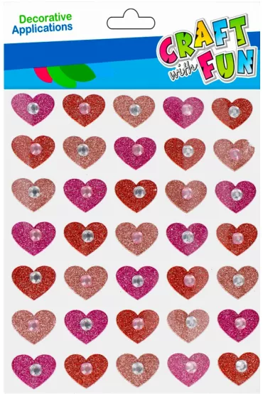 Craft with Fun Naklejki Serce brokat 501869