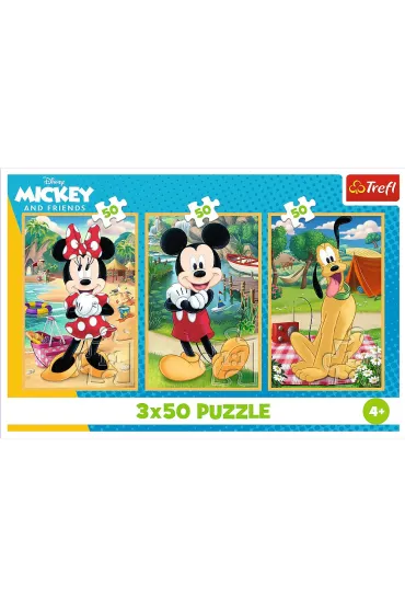 Puzzle 3x50 el. Myszki na wakacjach Trefl