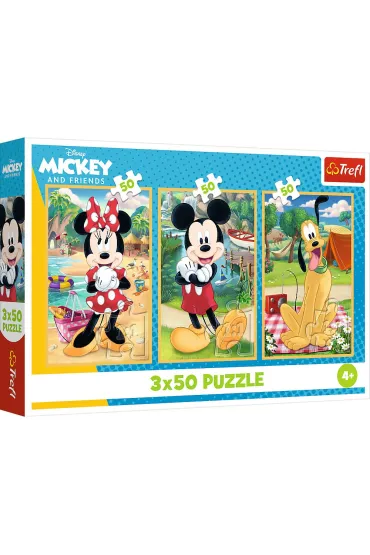 Puzzle 3x50 el. Myszki na wakacjach Trefl