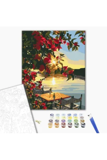 Brushme Malowanie po numerach - Zach�d s�o�ca na molo 40x50cm
