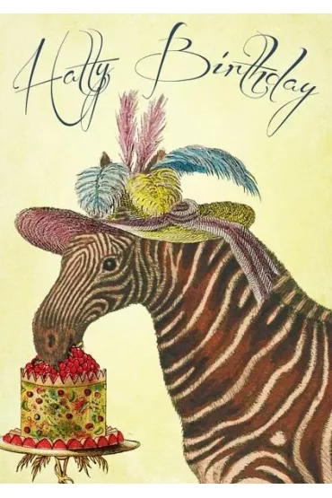 Madame Treacle Karnet B6 z kopert� Urodziny Zebra w kapeluszu